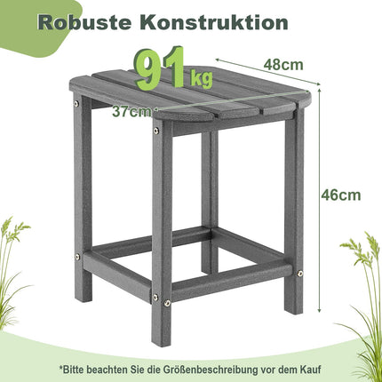 Divdaļīgs HDPE āra sānu galdiņu komplekts, pelēks, laikapstākļiem izturīgs