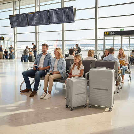Divdaļīgs cietā apvalka bagāžas komplekts ar TSA slēdzeni