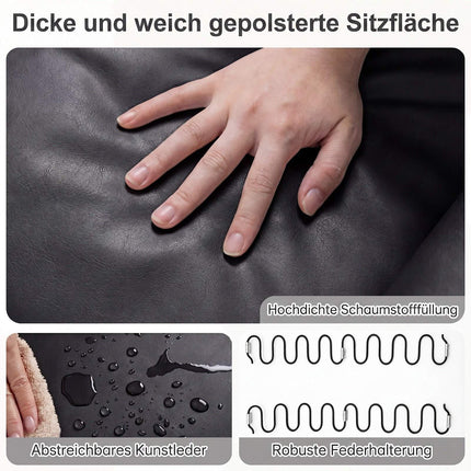 Divvietīgs bērnu atpūtas dīvāns ar krūzīšu turētājiem - melns