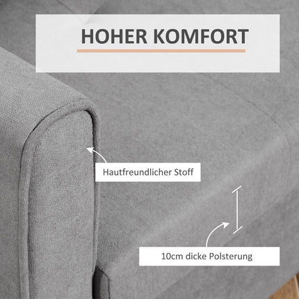 2-seater sofa bed with storage and back cushion, grey