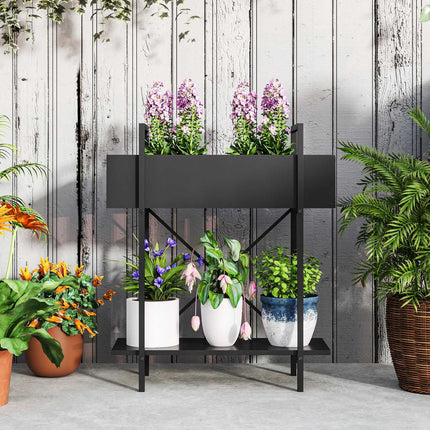 Plant stand in two levels in metal - indoor/outdoor 70 cm high