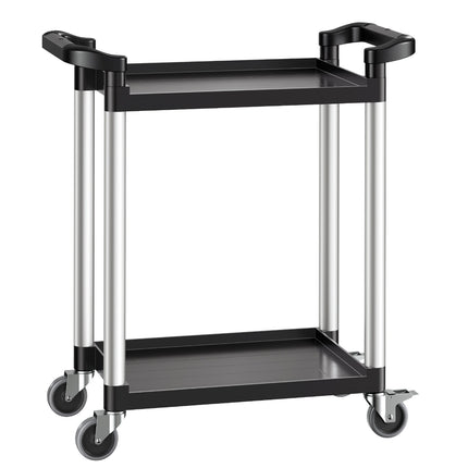 2-Tier Utility Cart, 300 lb Capacity, Locking Casters