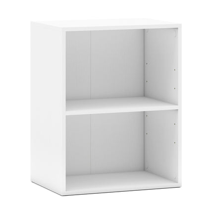 Divstāvu koka grāmatu plaukts, regulējami plaukti, balts, 42x29,5x53,5 cm