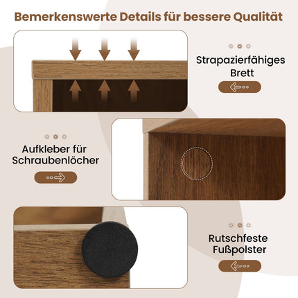 Divstāvu koka grāmatu plaukts ar regulējamiem plauktiem, 42x29,5x53,5 cm
