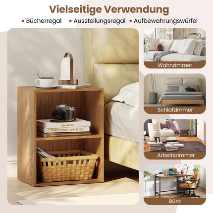 Divstāvu koka grāmatu plaukts ar regulējamiem plauktiem, 42x29,5x53,5 cm