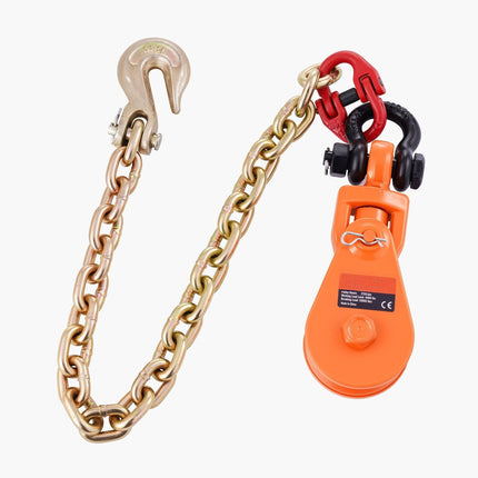 2-Ton Snatch Block Pulley, 3in Sheave, G80 Chain