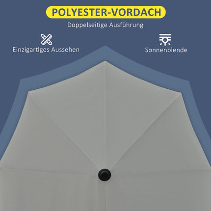 2 x 2 m saulessargs, pusapaļš saulessargs, balkona lietussargs ar turētāju, ūdensnecaurlaidīgs, dārzam, terasēm, pagalmiem, 100% poliesters, tumši pelēks