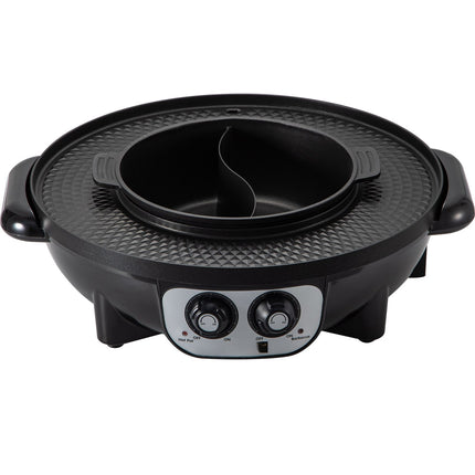 2-in-1 Electric Hot Pot Grill, 2200W, Dual Temp Control