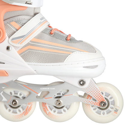 2-in-1 skrituļslidas un slidas, baltas/rozā, M izmērs (34-38)
