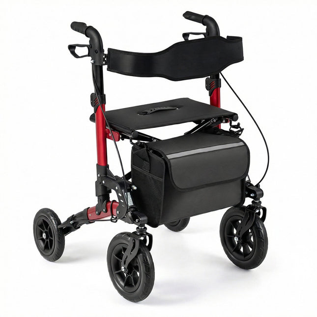 2-in-1 rullators un ratiņkrēsls, salokāms, atbalsta 136 kg