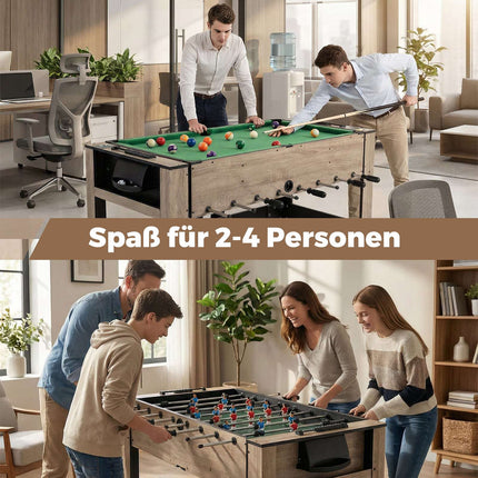2-vienā rotējošs spēļu galds - galda futbola un biljarda komplekts