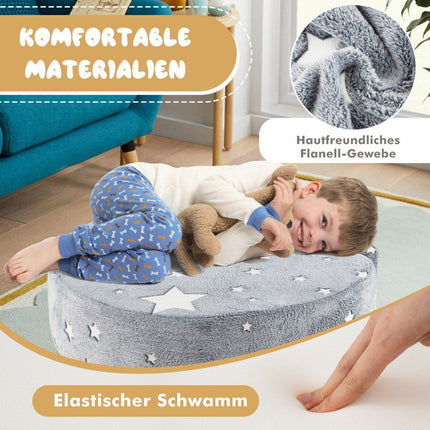 2 vienā bērnu dīvāns apaļš rotaļu dīvāns tumsā spīdošs bērnu dīvāns apvilkts ar noņemamu pelēku pārvalku