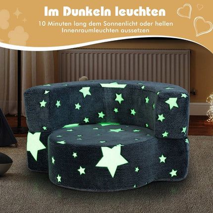2 vienā bērnu dīvāns apaļš rotaļu dīvāns tumsā spīdošs bērnu dīvāns apvilkts ar noņemamu pelēku pārvalku