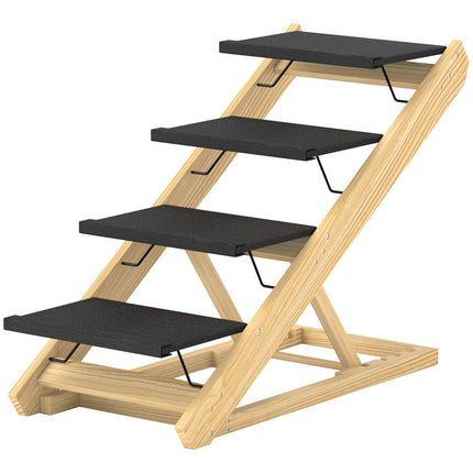 2 vienā suņu kāpnes, 4 pakāpieni, 62,5 cm, regulējamas augstuma mājdzīvnieku kāpnes, saliekama suņu rampa ar neslīdošu virsmu gultai, dīvānam