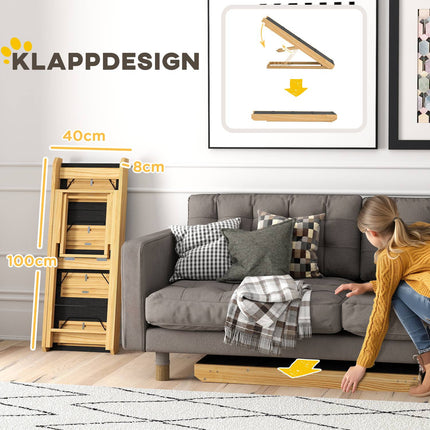 2 vienā suņu kāpnes, 4 pakāpieni, 62,5 cm, regulējamas augstuma mājdzīvnieku kāpnes, saliekama suņu rampa ar neslīdošu virsmu gultai, dīvānam