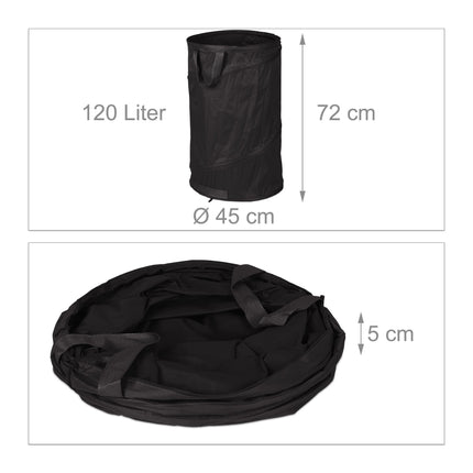 2 dārza maisi, 120 litri, melni