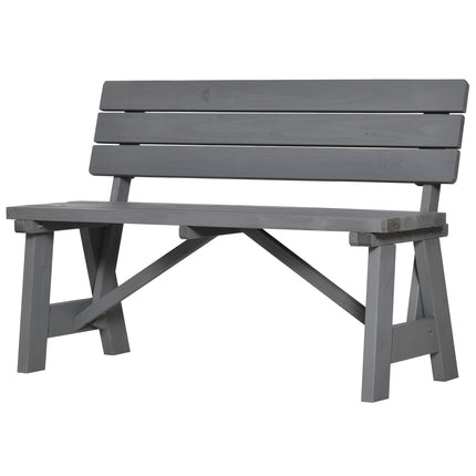 2-seater weatherproof wooden garden bench with backrest