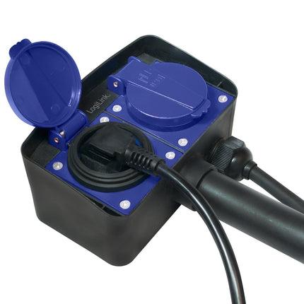 2-way socket outlet with spike Outdoor use 2m