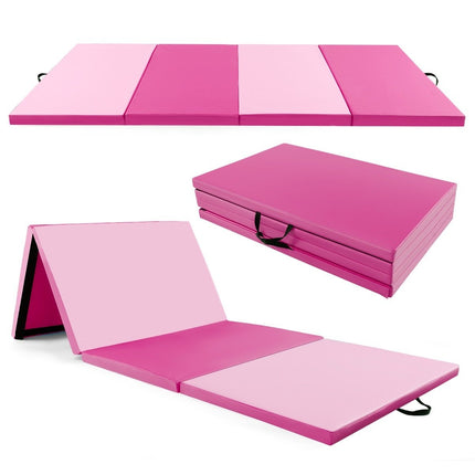 300 x 117 x 5 cm mīksts grīdas paklājiņš no mākslīgās ādas ar kāpšanas stiprinājumu un pārnēsāšanas rokturiem, rozā krāsā