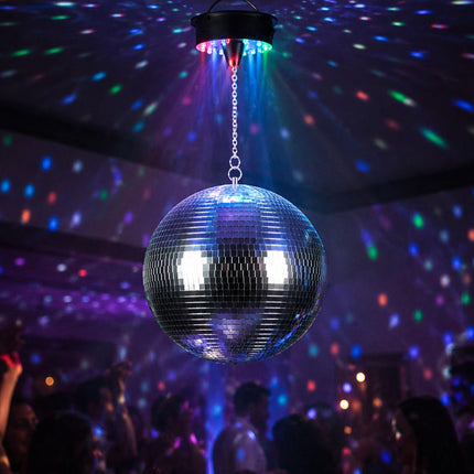 30 cm disko bumba ar motoru un LED gaismas efektiem