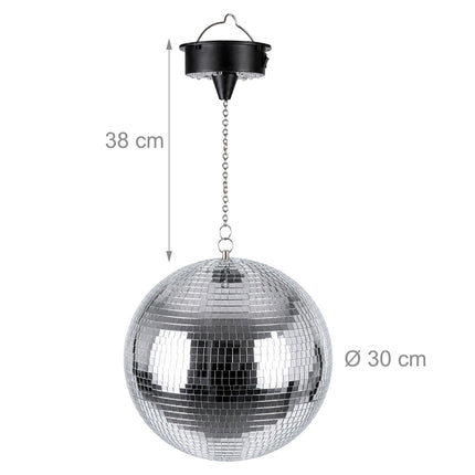 30 cm disko bumba ar motoru un LED gaismas efektiem