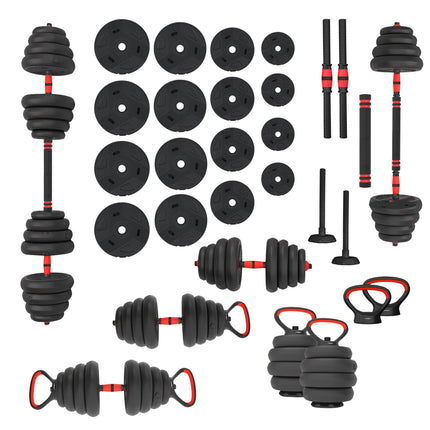 30 kg regulējams hanteļu komplekts, 6 vienā