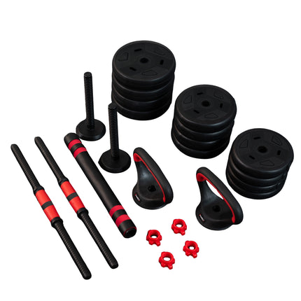 30 kg regulējams hanteļu komplekts, 6 vienā