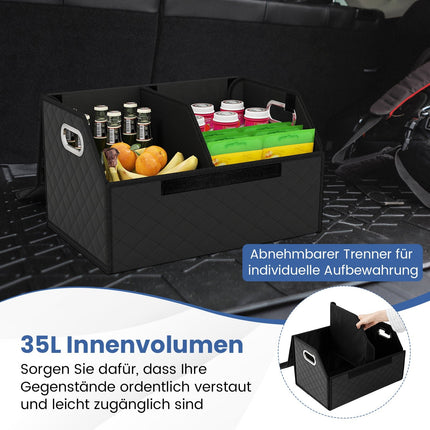35 litru salokāms automašīnas bagāžnieka organizators ar vāku un nodalījumu