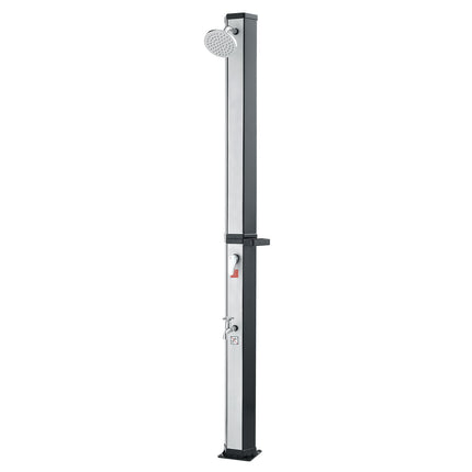 35L Solar Heated Outdoor Shower, Foot Faucet, Hot Cold