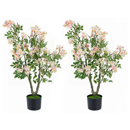 90 cm mākslīgās impatiens ar zīda ziediem, rozā, 2 gab. komplekts