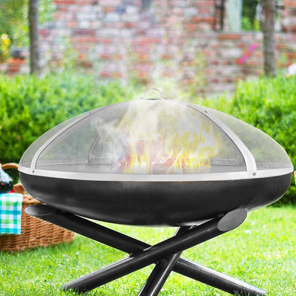 36 Inch Fire Pit Spark Screen, Stainless Steel Ring Handle
