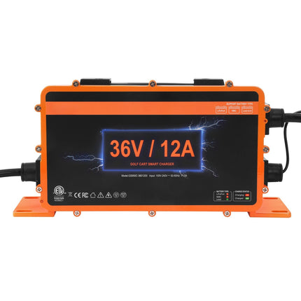 36V Golf Cart Battery Charger, 12A, D-Style Plug