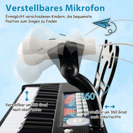 37 taustiņu bērnu elektroniskā klaviatūra ar mikrofonu un statīvu