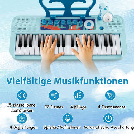 37 taustiņu bērnu elektroniskā klaviatūra ar krēsliņu un mikrofonu