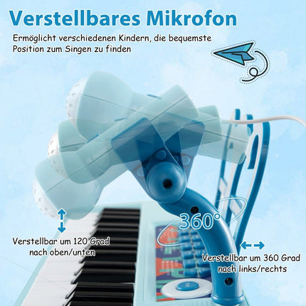 37 taustiņu bērnu elektroniskā klaviatūra ar krēsliņu un mikrofonu