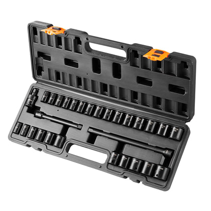 3/8-Inch Drive Impact Socket Set, 29-Piece SAE Metric