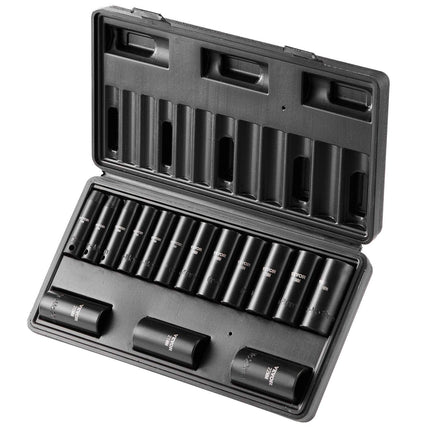 3/8 in Drive Deep Impact Socket Set, 15-Piece Metric 8–22mm