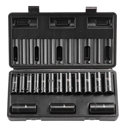 3/8 in Drive Deep Impact Socket Set, 15-Piece Metric 8–22mm