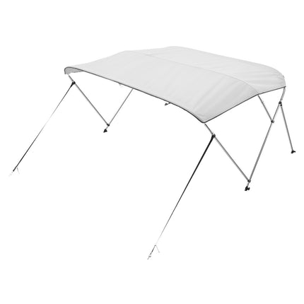 3 Bow Boat Bimini Top, 600D, Aluminum Frame, Light Grey