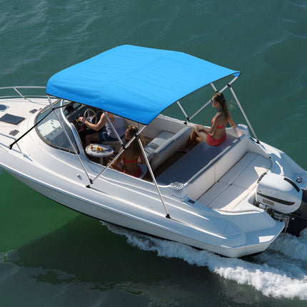 3 Bow Boat Bimini Top, 600D Polyester, Aluminum Frame