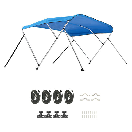 3 Bow Boat Bimini Top 72in, 600D Polyester, Blue