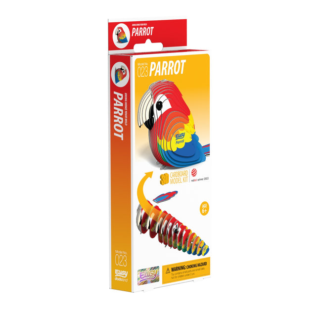 3D kartona modeļa komplekts - papagaiļa dizains, vienkārša salikšana