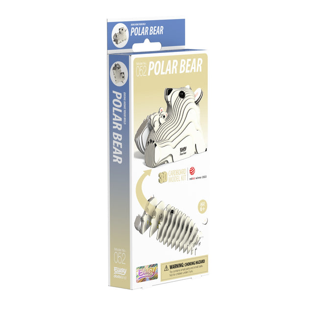 3D kartona modeļa komplekts - polārlācis, pašdarināts rokdarbu projekts