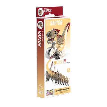 3D kartona modeļu komplekts - Raptor dinozaura salikšanas komplekts