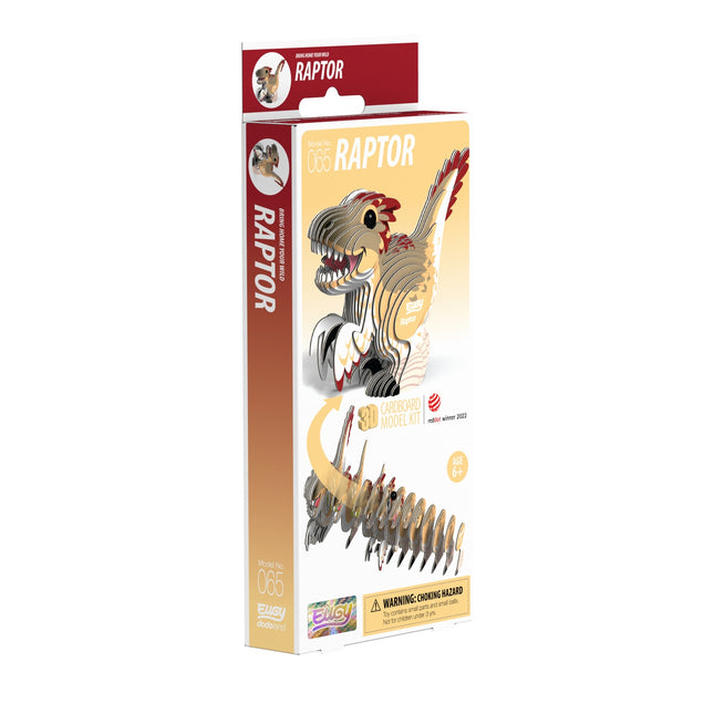 3D kartona modeļu komplekts - Raptor dinozaura salikšanas komplekts