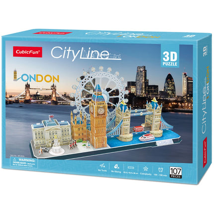 Londonas pilsētas panorāmas 3D puzle, jautra visu vecumu cilvēkiem