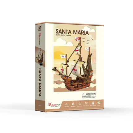 3D Santa Maria kuģa puzle, jautra visu vecumu cilvēkiem