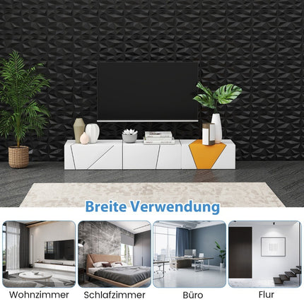 3D sienas paneļi, melna romba raksts, 100 gab. iepakojumā, 9 m² pārklājums