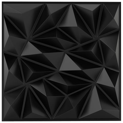 3D sienas paneļi, romba raksts, melni, 10 m² pārklājums