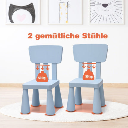 3 gab. Bērnu sēdvietu grupa, bērnu galds ar 2 krēsliem, bērnu mēbeles no zilas plastmasas
